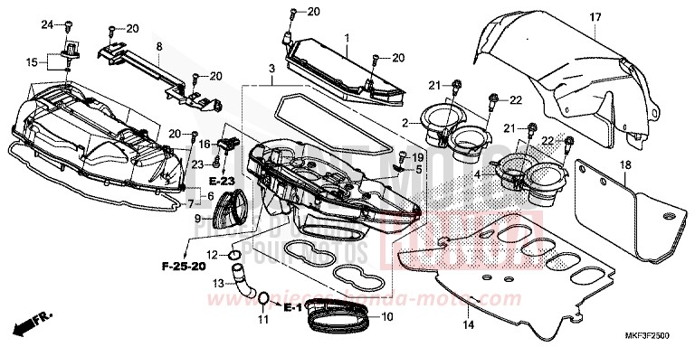 LUFTFILTER von CBR1000RR „Fireblade“ MAT BALLISTIC BLACK METALLIC (NHA86) von 2017